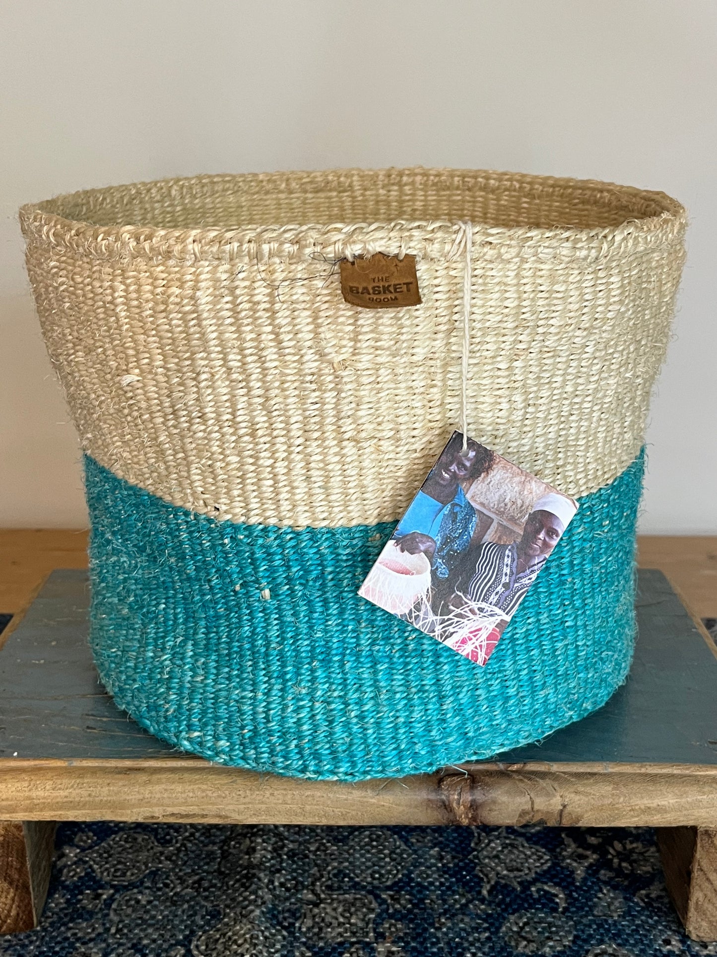 The Basket Room - Natural and Blue storage - Basket - large