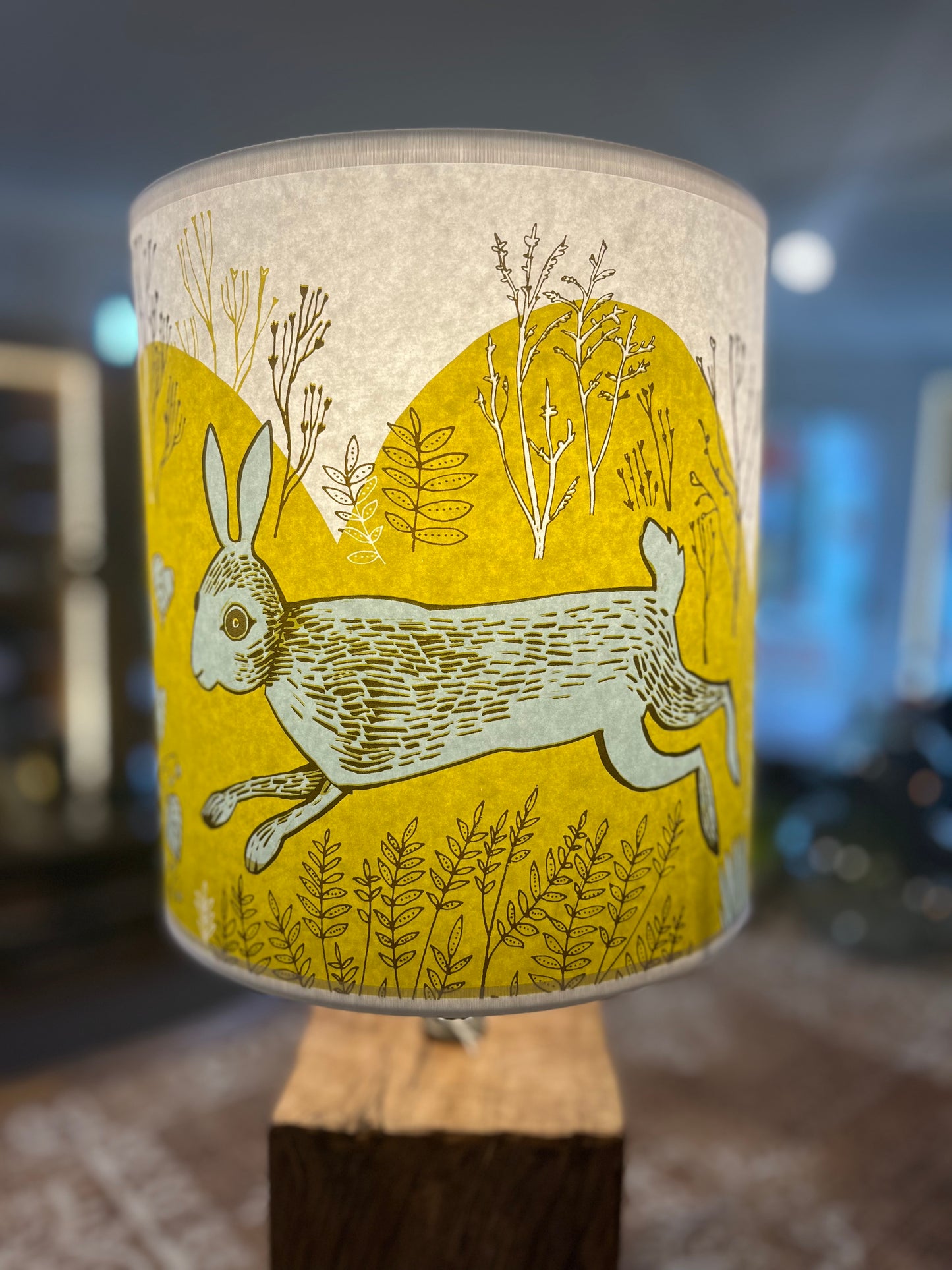 Hare - mustard yellow - Lampshade 23cm