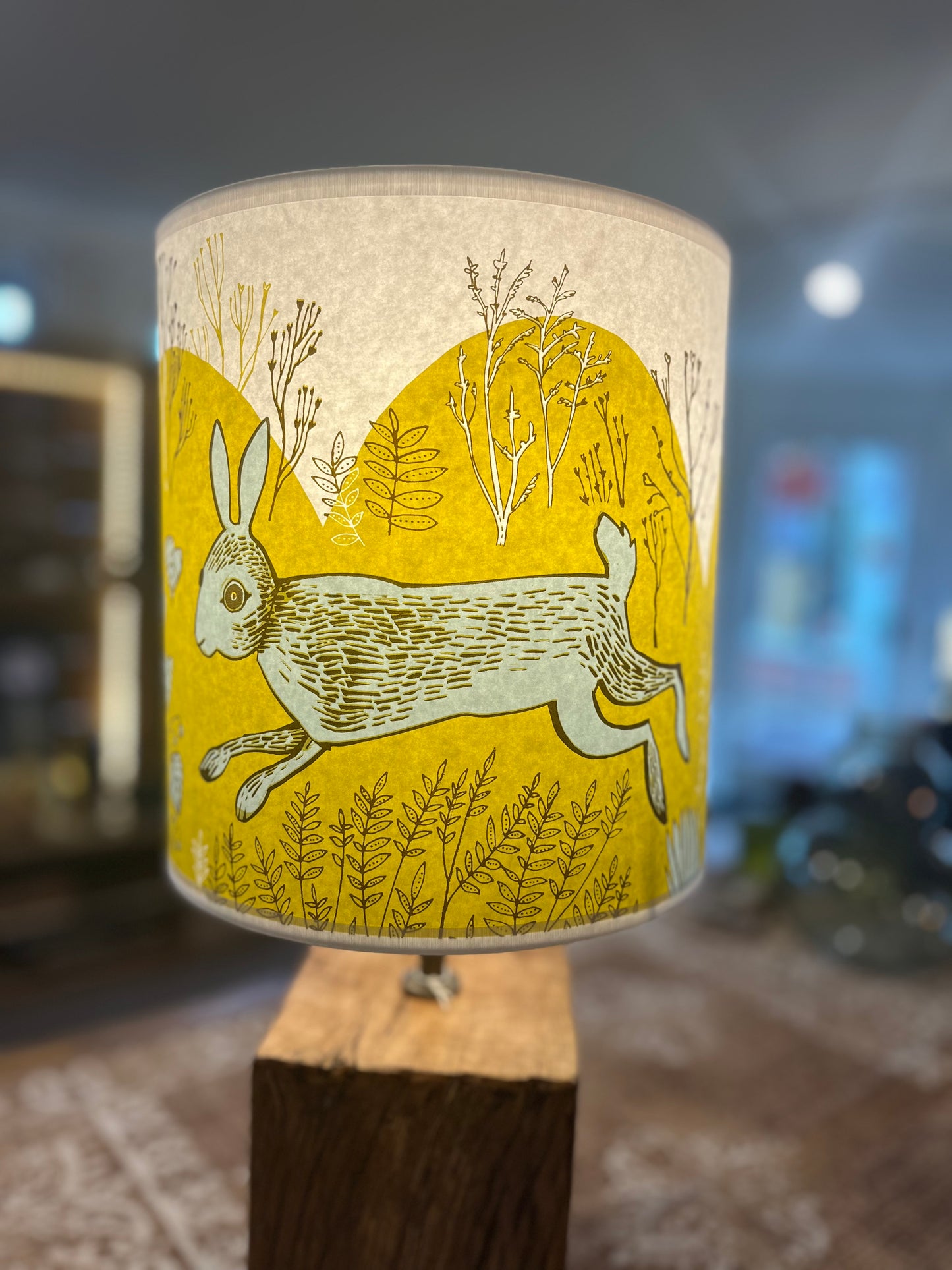 Hare - mustard yellow - Lampshade 23cm