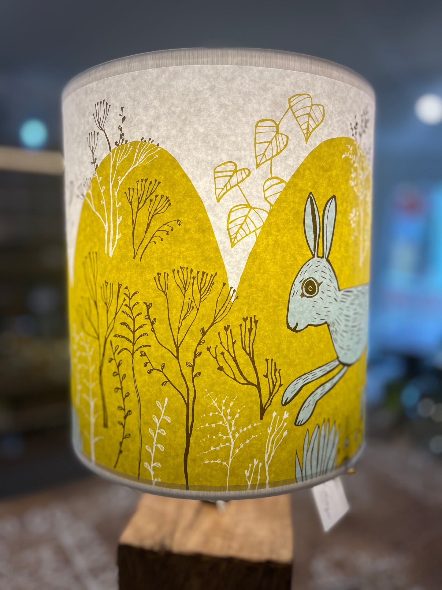 Hare - mustard yellow - Lampshade 23cm