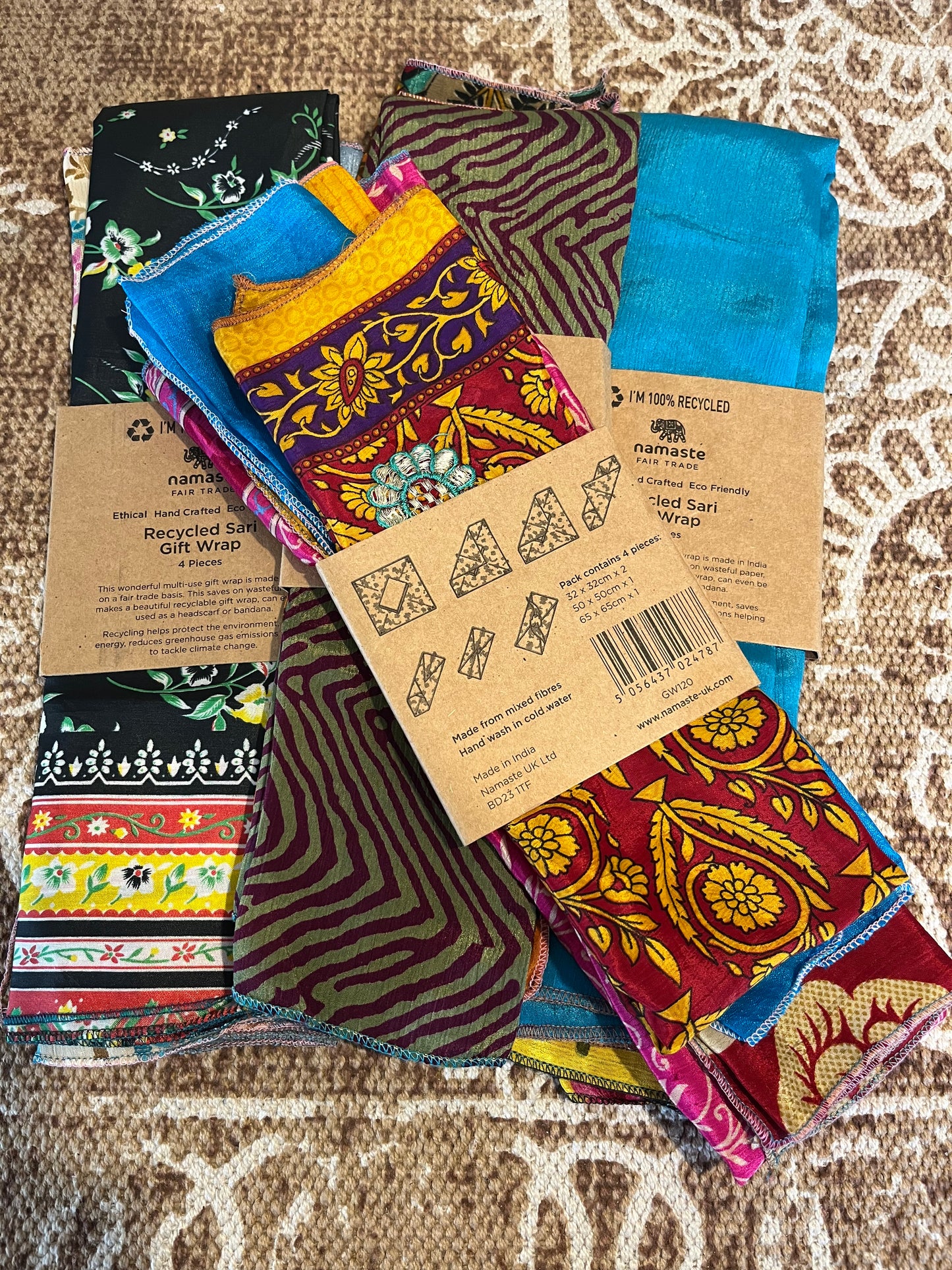 Recycled Sari Gift Wrap packs - sent at random