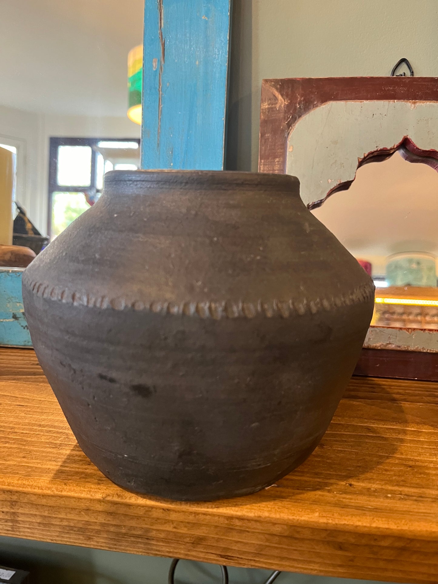 Handmade Small Black Clay pot - vase