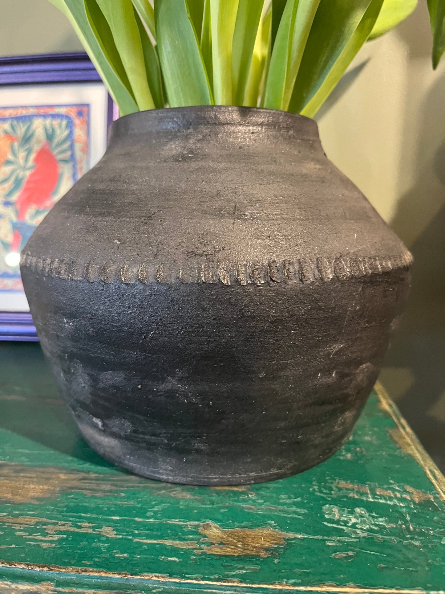 Handmade Small Black Clay pot - vase