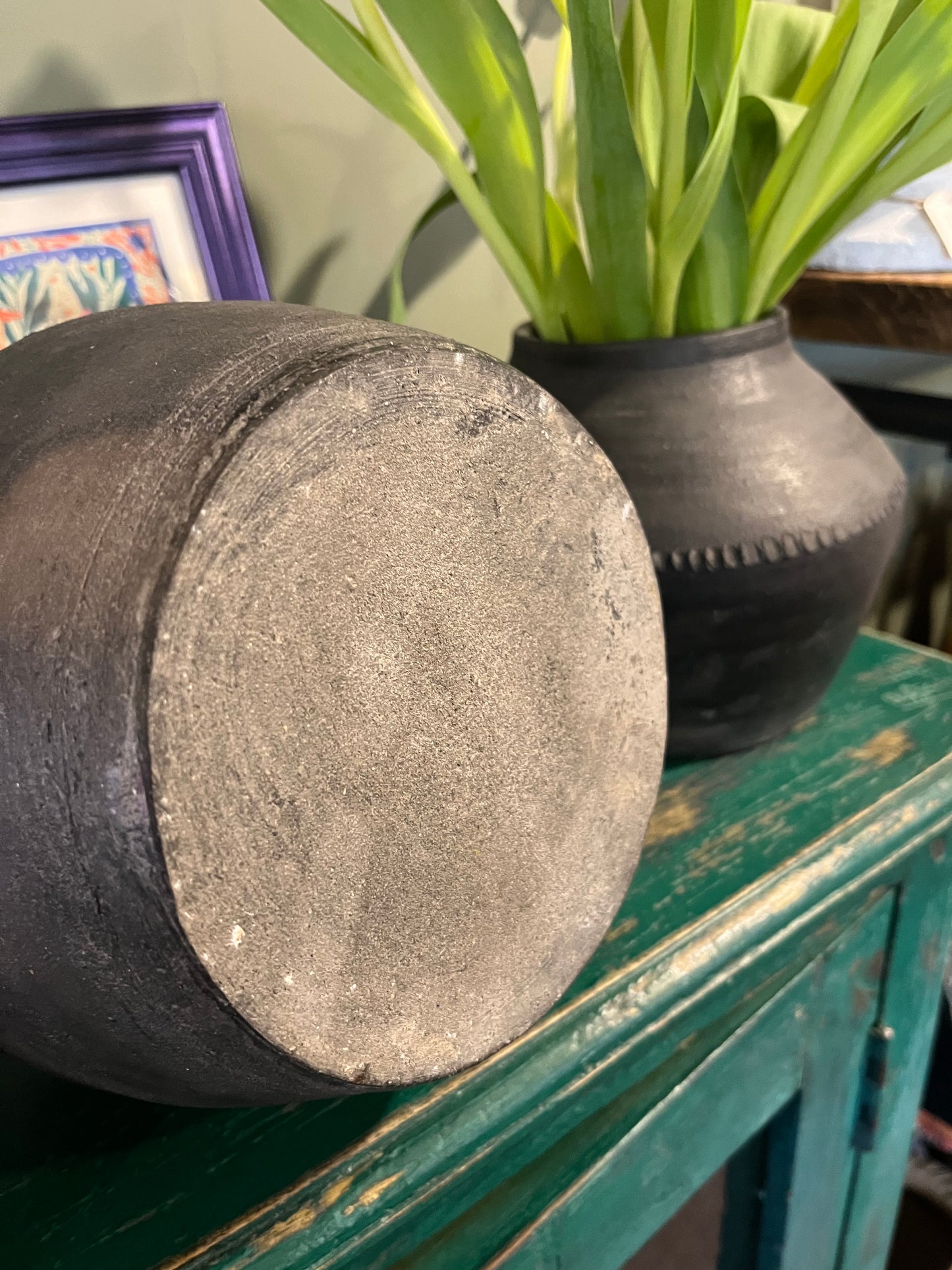 Handmade Small Black Clay pot - vase