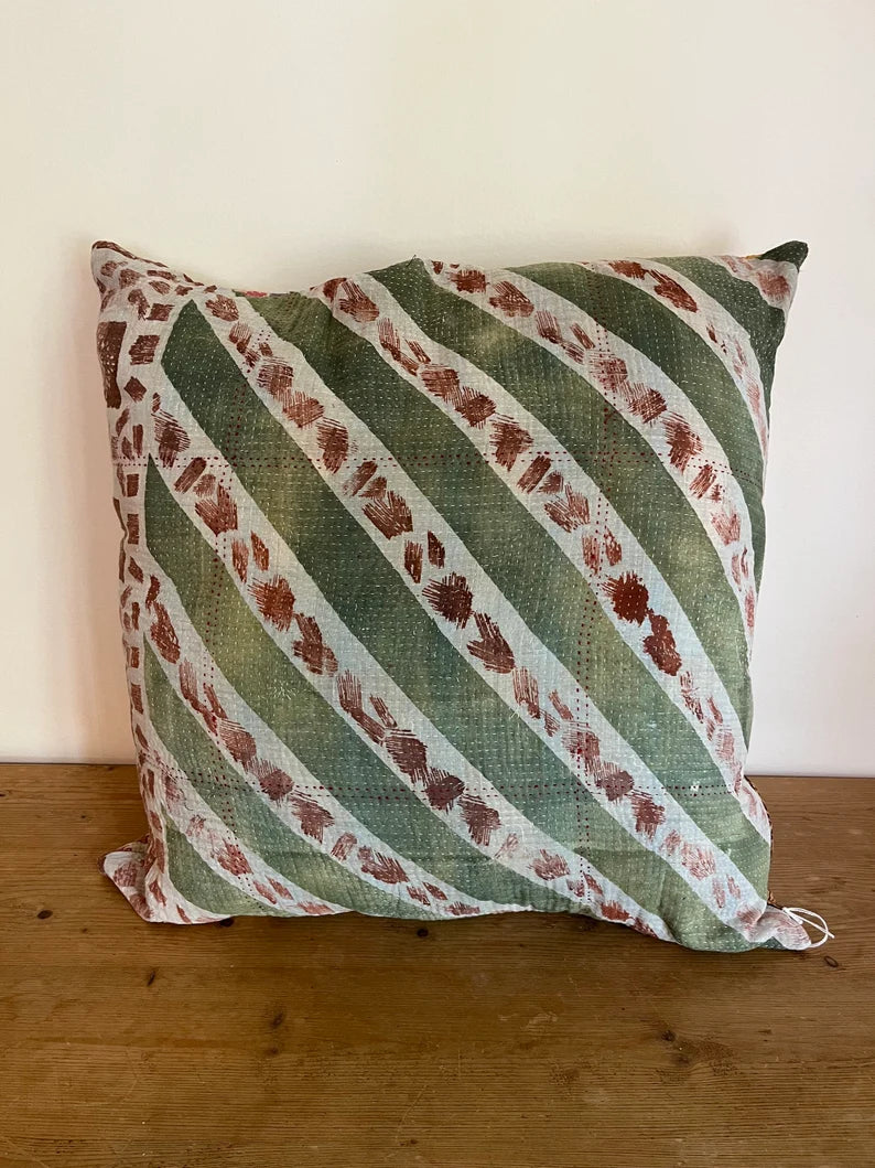 Vintage Kantha Patchwork Fabric Cushion 20"x20" - KL5